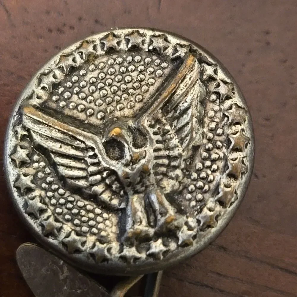 Military Cufflink VTG Brass Eagle Patriotic Steampunk Costume DIY Craft Project